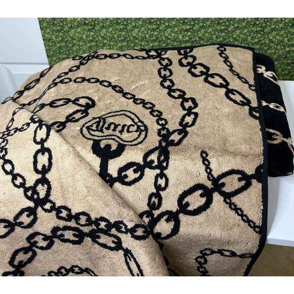 Juicy Couture Black & Gold Chain Bath Towels Luxury Cotton/Viscose Glam Bathroom - Picture 3 of 10